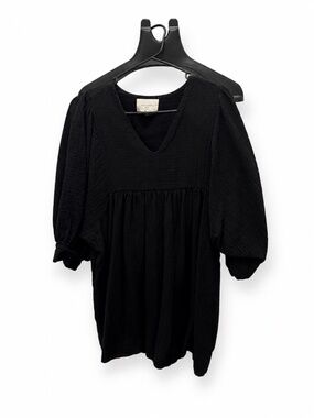 Pomander Place Black Gauze Tunic Top | Small